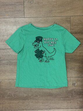 ⭐️5 /$20⭐️ Wonder Nation "Happy St. Pat-Rex Day" Dinosaur Tee Size 3T